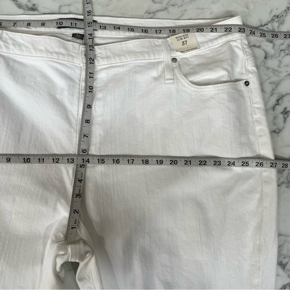 POINT SUR J. Crew High Rise Slim Boy Distressed White Jeans Plus Size 37 US 22 - Picture 8 of 16